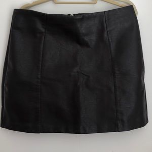 New Look Brown Leather Skirt